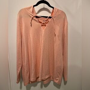 ZELOS Women's Peach Sparkle Hoodie